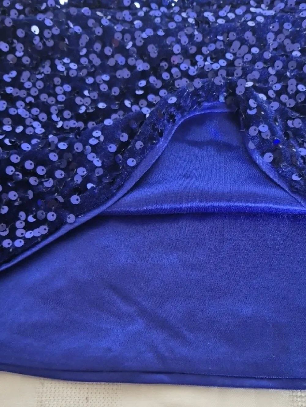 Royal Blue Sequin Spaghetti Strap Camisole - Picture 12 of 16